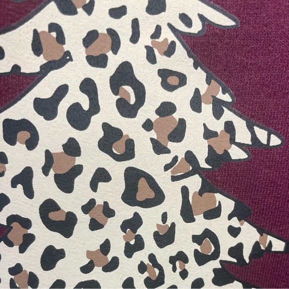 Woman’s Leopard Christmas Tree Sweatshirt - Picture 4 of 8